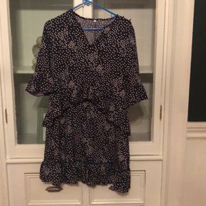 Ruffled navy polka dotted dress from amazon.